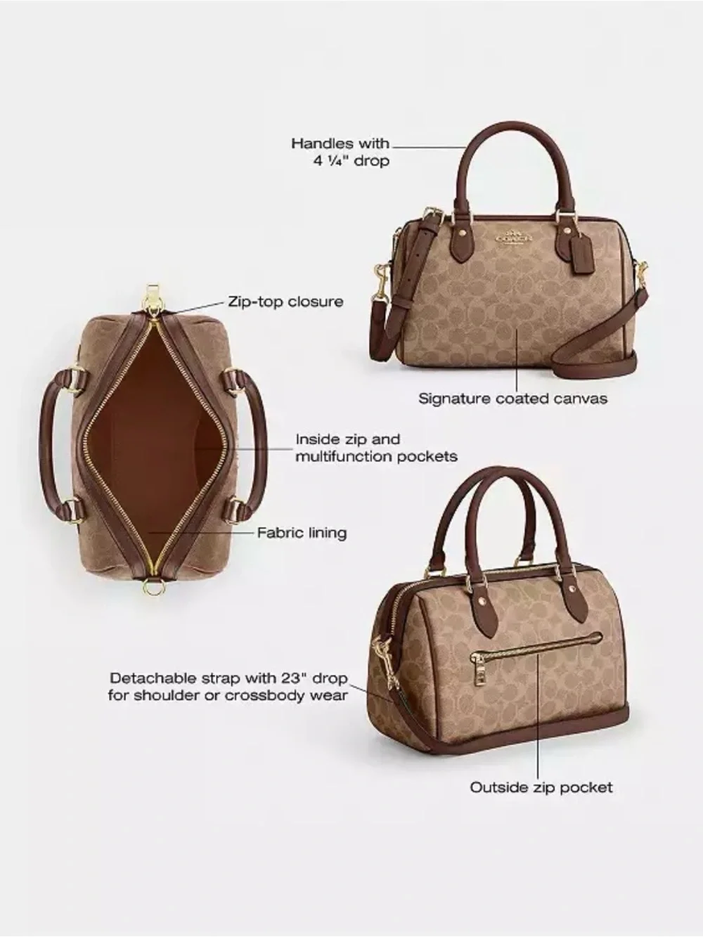 Coach Tan Signature Rowan w/matching accessories. - Picture 16 of 16